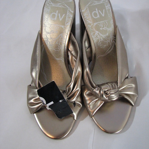 Dolce Vita Sandals Gold Knot Women's Size 6 DV Block Heel Slides - Picture 2 of 6